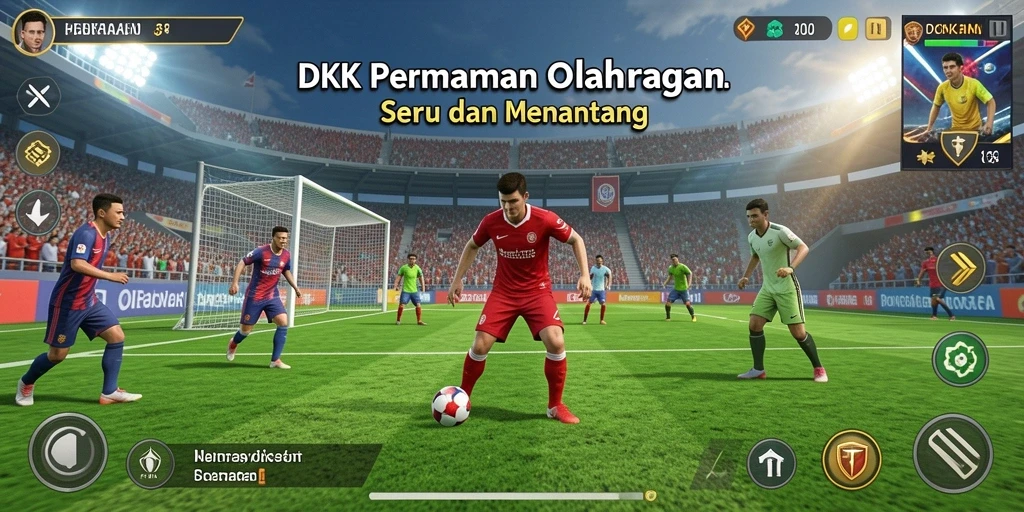 Tampilan seru dari gameplay DKK saat berkompetisi dalam olahraga.