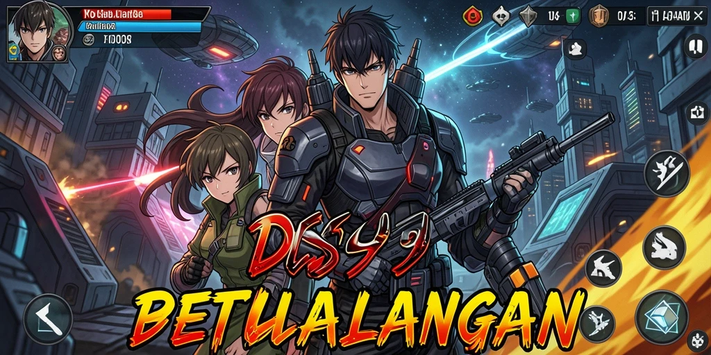 Screenshot gameplay DS99 yang menunjukkan aksi seru karakter Anime.