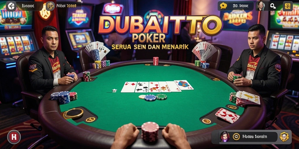 Screenshot DUBAITOTO menampilkan suasana permainan poker yang seru.