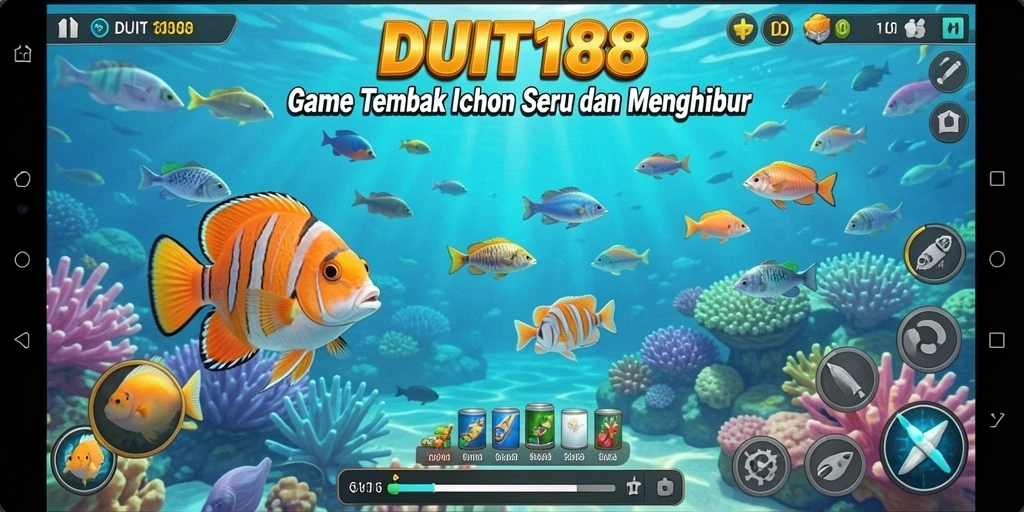 Screenshot utama dari gameplay Tembak Ikan yang seru dan dinamis.