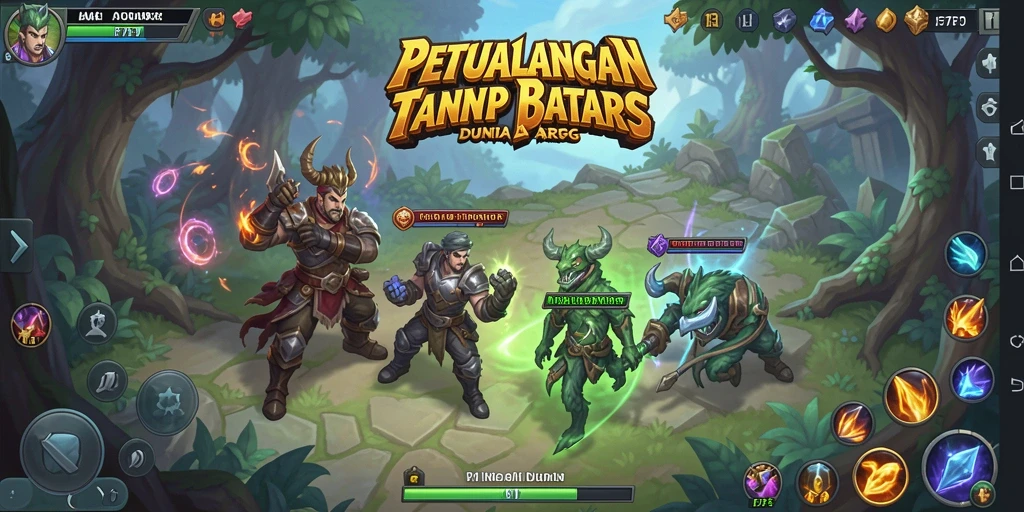 Tampilan gameplay F7F7 yang epik dalam dunia ARPG.