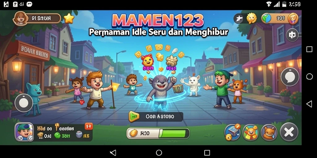 Screenshot MAMEN123 menunjukkan gameplay Idle yang menarik dan interaktif.