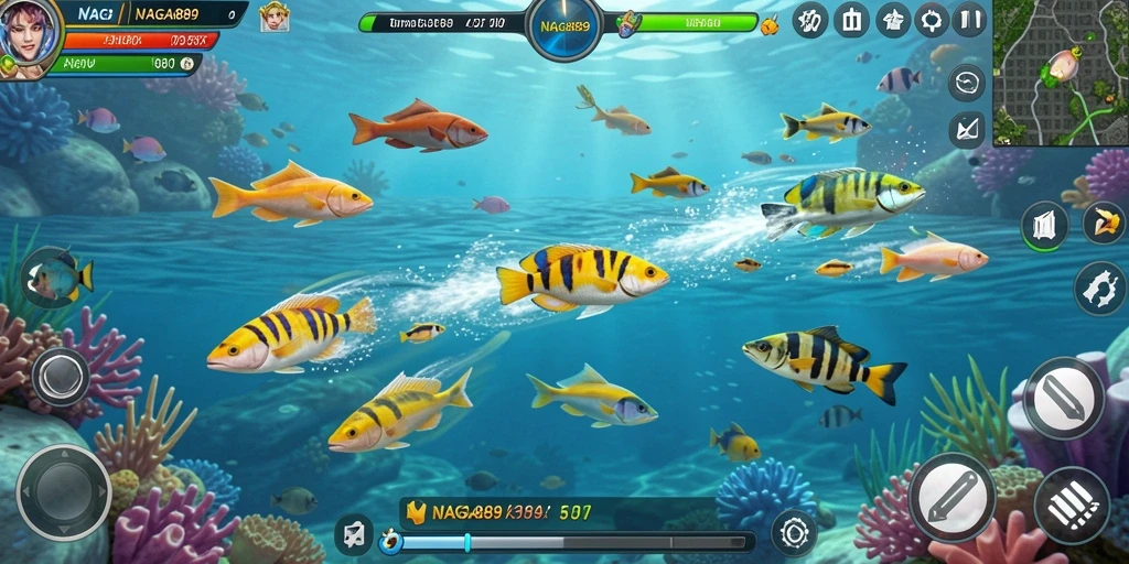 Screenshot gameplay NAGA889 yang penuh warna dan menantang.